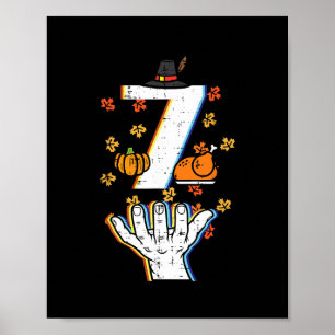 Póster Número 7 coincidente 67 Meme Día de Acción de Grac