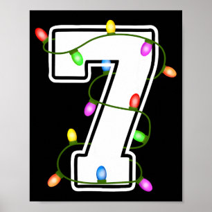 Póster Número 7 Cumpleaños 7 Niño Navidad Feliz Cumpleaño