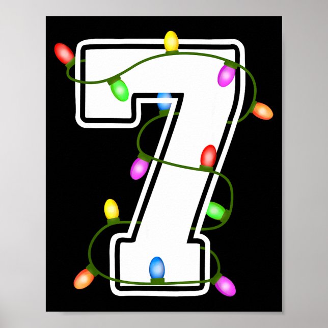 Póster Número 7 Cumpleaños 7 Niño Navidad Feliz Cumpleaño (Frente)