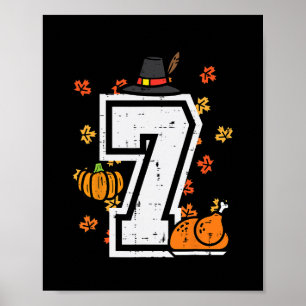Póster Número 7 Día de Acción de Gracias 6 7 Coincidencia