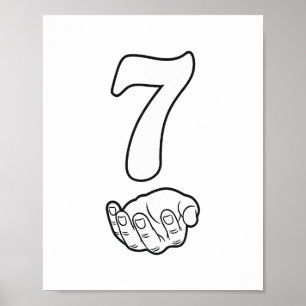Póster Número 7 Divertido 67 Seis Siete Meme Manos Pareja