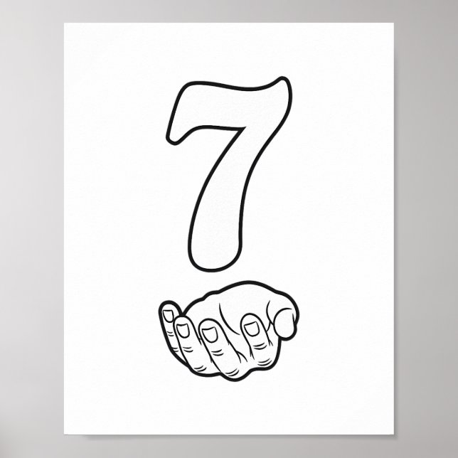 Póster Número 7 Divertido 67 Seis Siete Meme Manos Pareja (Frente)