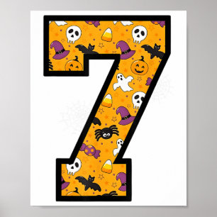 Póster Número 7 divertido dicho de meme 6 7 Seis Siete Ha