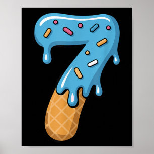 Póster Número 7 Helado Goteo 67 Meme Pareja Combinación H
