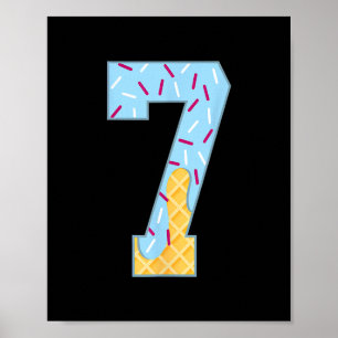 Póster Número 7 Helado Goteo 67 Meme Pareja Halloween C