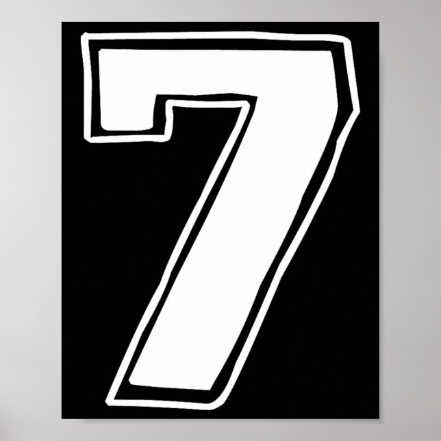 Póster Número 7 Seis Siete 6 7 Meme 67 Divertido Cumpleañ (Frente)