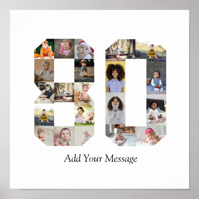 Póster Número 80 Collage de fotos (Frente)