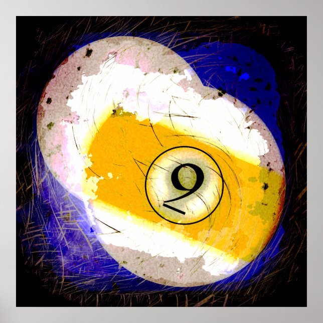 PÓSTER NÚMERO DE BOLA DE BILLARES 9 (Frente)