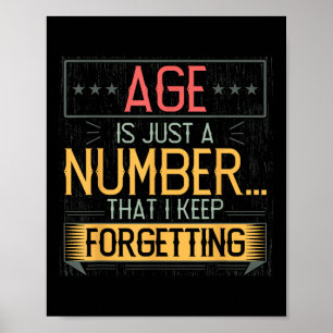 Póster Número de edad olvidando humor del día de los abue