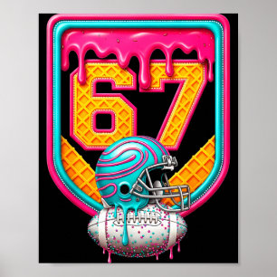 Póster Número de goteo de fútbol 67 Jugador de fútbol