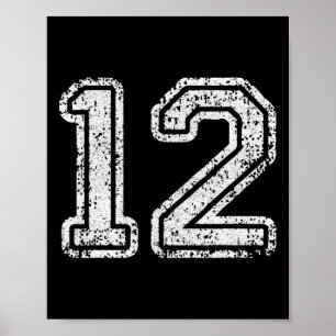 Póster Número de Jersey 12 Doce Número de Fútbol Regalo d