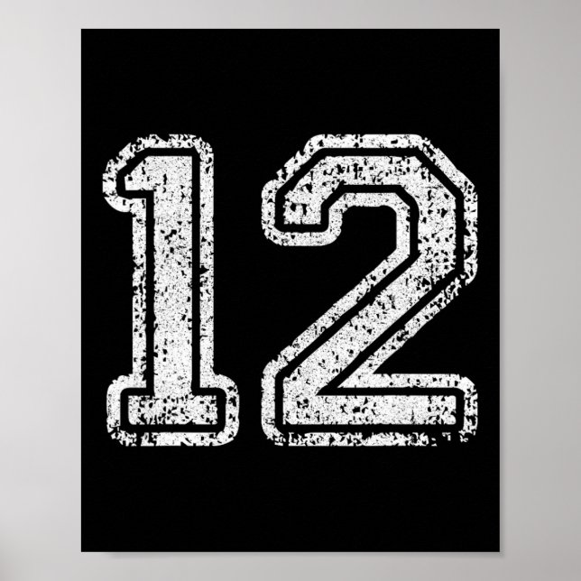 Póster Número de Jersey 12 Doce Número de Fútbol Regalo d (Frente)