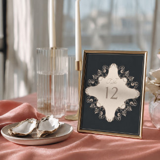 Póster Número de mesa de boda barroco de lujo