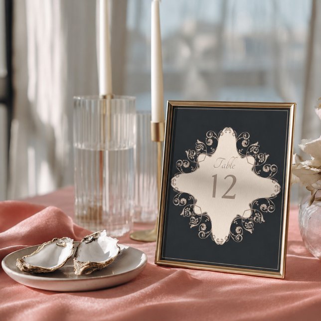 Póster Número de mesa de boda barroco de lujo (Subido por el creador)