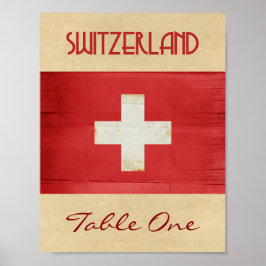 Póster Número de tabla de Suiza