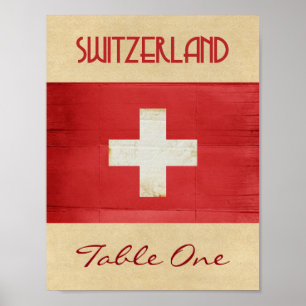 Póster Número de tabla de Suiza