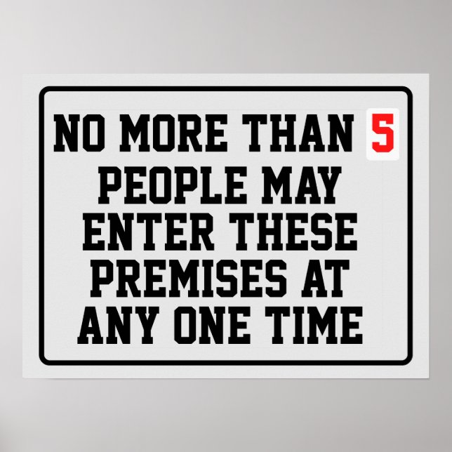 Póster Número máximo de ocupaciones editable (Frente)