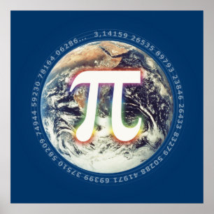 Póster Número Pi en la Tierra Matemáticas