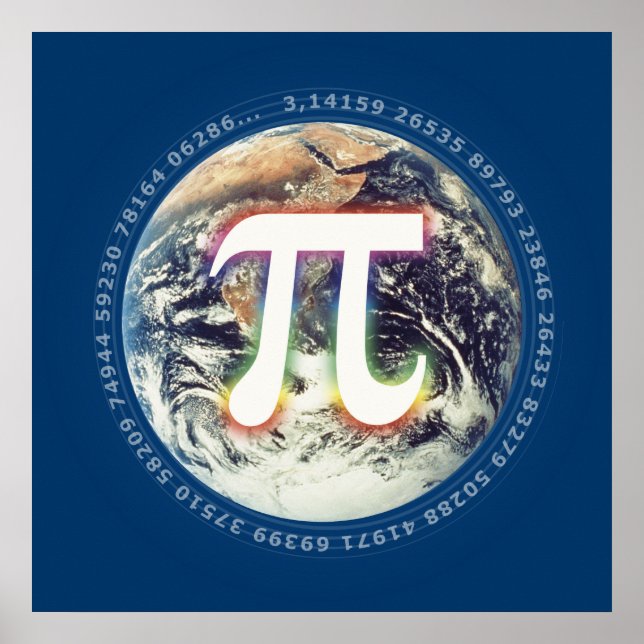 Póster Número Pi en la Tierra | Matemáticas (Frente)