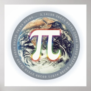 Póster Número Pi en la Tierra - poster de matemáticas