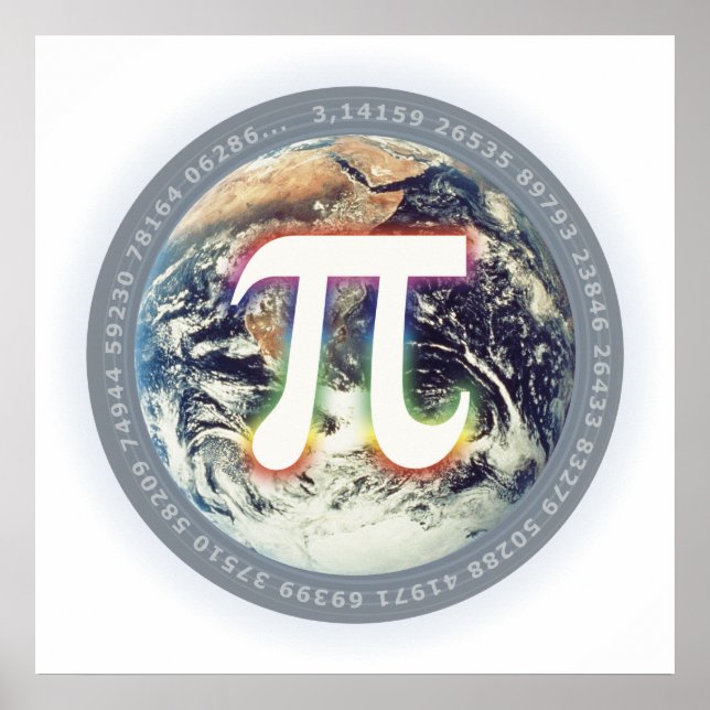 Póster Número Pi en la Tierra - poster de matemáticas (Frente)
