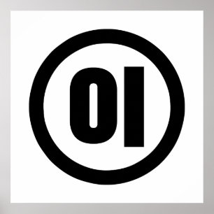 Póster Número Sino Coreano 2 Dos 이 【I】 Hangul