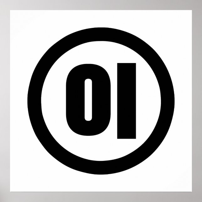Póster Número Sino Coreano 2 Dos 이 【I】 Hangul (Frente)