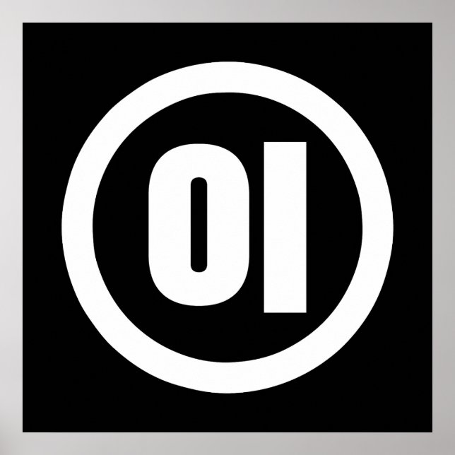 Póster Número Sino Coreano 2 Dos 이 【I】 Hangul (Frente)