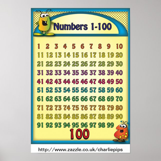 Póster Números 1-100 Poster extranjero (Frente)