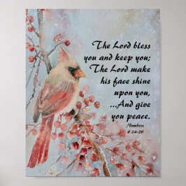 Póster Números 6 24-26 Lord Bless You Red Bird & Berries
