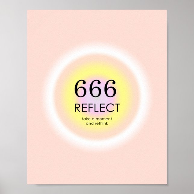 Póster Números Angel Numerología 666 Reflejo Significado (Frente)