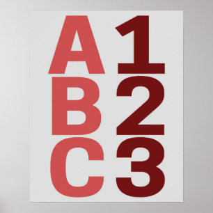 Póster Números de alfabeto Poster ABC 123