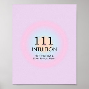 Póster Números de ángel Numerología 111 Intuición