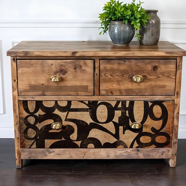 Póster Números de cosecha Poster o papel desacoplado (This is a mockup, this paper design may appear larger/smaller on your decoupage piece.)