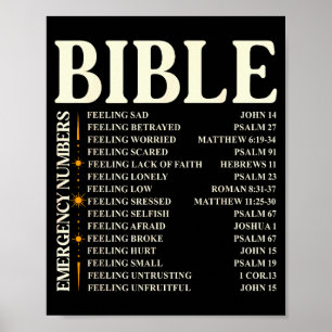 Póster Números de emergencia de la Biblia - Biblia cristi