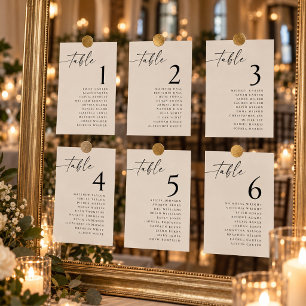 Póster Números de mesa del gráfico de asientos de boda 5x