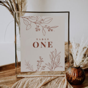 Póster Números de mesa florales boho