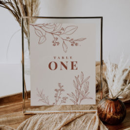 Póster Números de tabla floral de Boho