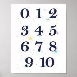 Póster Números Estrellas