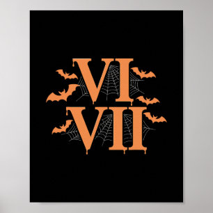 Póster Números Romanos Vi Vii 67 Meme Gen Alpha Halloween
