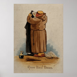 Póster Nun de besos monjes, amor conquista a todos, texto