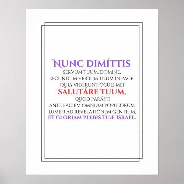 Póster Nunc Dimittis Poster (Frente)