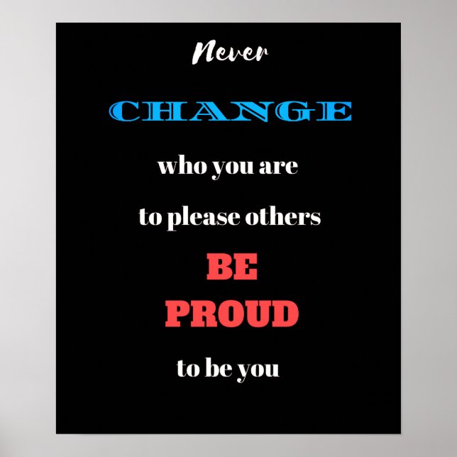 Póster Nunca cambiar el Poster de valores (Frente)