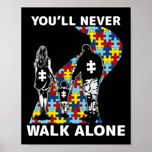 Póster Nunca caminarás sola por la conciencia del autismo