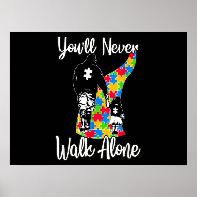 Póster Nunca caminarás solo Padre Hija Autismo (Frente)