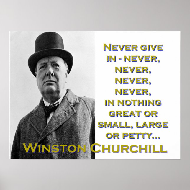 Póster Nunca dar entrada - Churchill (Frente)