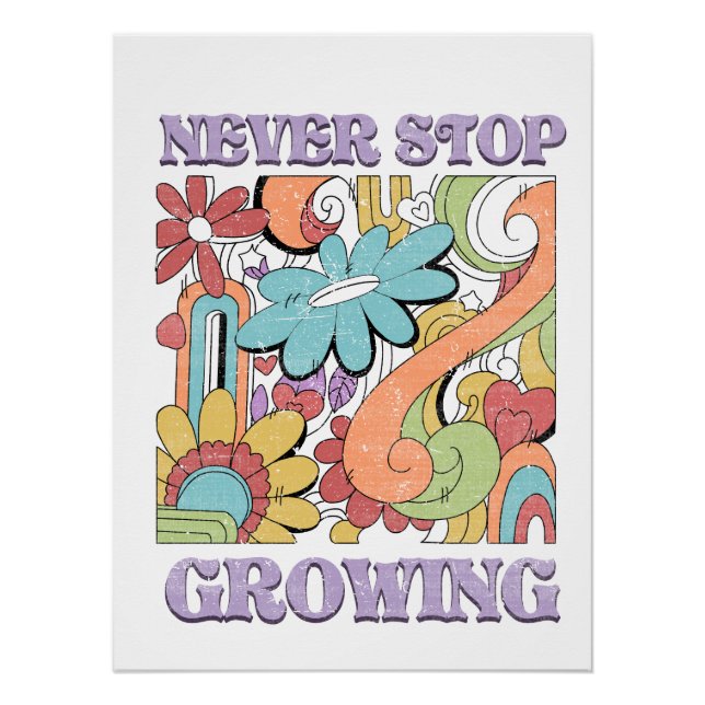 Póster Nunca Dejes de Crecer Retro  (Anverso)