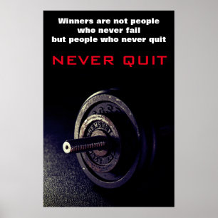 Póster Nunca dejes de estar en forma Inspiradora Dumbell