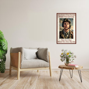 Póster Nunca Demasiado Viejo Para Volar - Gran Poster