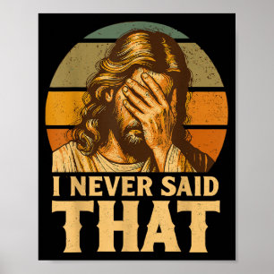 Póster Nunca dije que Jesús Meme Divertido Cristiano Dios